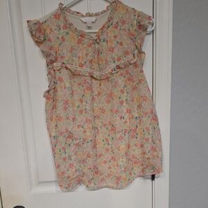 LC Lauren Conrad Pastel Floral Ruffle Blouse - Multicolor